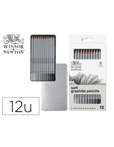 Lapices De Grafito Soft Winsor&Newton Studio Coleccion Caja Metalica Con 12 Unidades Graduaciones Surtidas