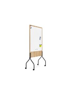 Pizarra Blanca Rocada Doble Cara Lacada Magnetica Tablero Melamina Roble Base Con 4 Ruedas 92X125 Cm 2
