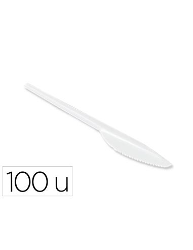 Cuchillo De Plastico Blanco Reutilizable Paquete De 100 Unidades