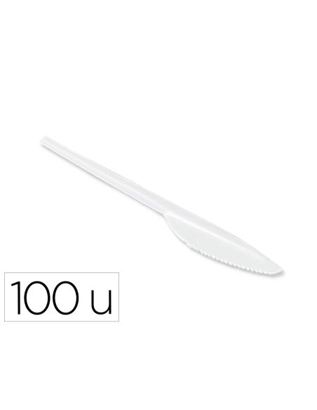 Cuchillo De Plastico Blanco Reutilizable Paquete De 100 Unidades