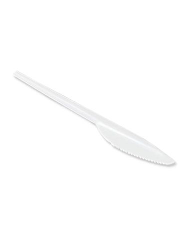 Cuchillo De Plastico Blanco Reutilizable Paquete De 100 Unidades