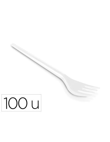 Tenedor De Plastico Blanco Reutilizable Paquete De 100 Unidades