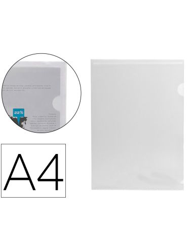 Carpeta Liderpapel Dossier Uñero 44004 Polipropileno Din A4 Incolora 20 Hojas