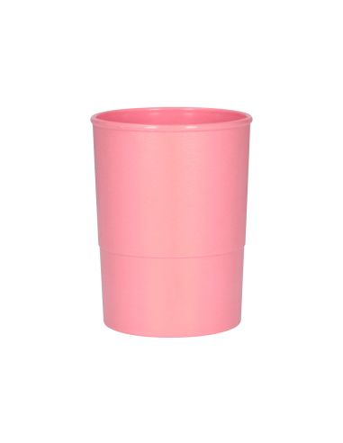 Cubilete Portalapices Q-Connect Rosa Pastel Opaco Plastico Diametro 75 Mm Alto 100 Mm