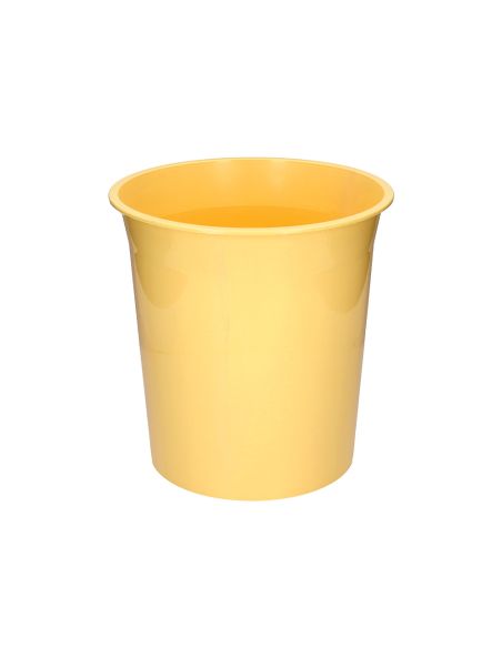 Papelera Plastico Q-Connect Amarillo Pastel Opaco 13 Litros 275X285 Mm