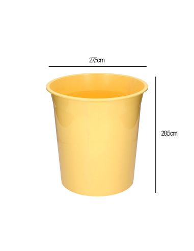 Papelera Plastico Q-Connect Amarillo Pastel Opaco 13 Litros 275X285 Mm