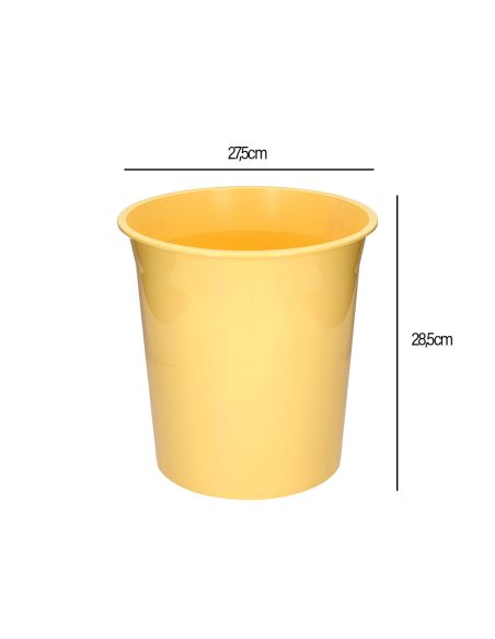 Papelera Plastico Q-Connect Amarillo Pastel Opaco 13 Litros 275X285 Mm