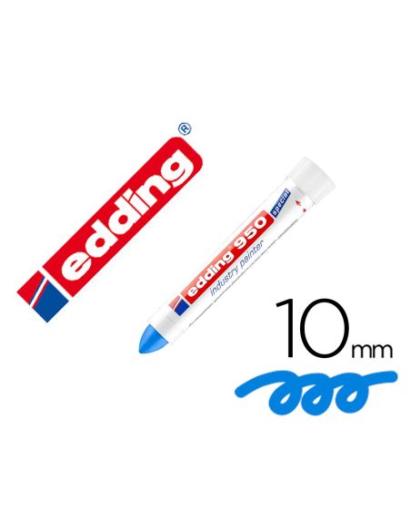 Marcador Edding Permanente 950 Pasta Opaca Azul Punta Redonda 10 Mm Para Superficies Oxidadas/Rugosas