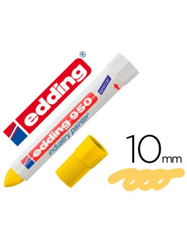 Marcador Edding Permanente 950 Pasta Opaca Amarilla Punta Redonda 10 Mm Para Superficies Oxidadas O