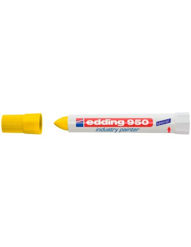 Marcador Edding Permanente 950 Pasta Opaca Amarilla Punta Redonda 10 Mm Para Superficies Oxidadas O