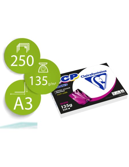 Papel Fotocopiadora Color Dcp Coated Glossy Din A3 135 Gramos Paquete De 250 Hojas