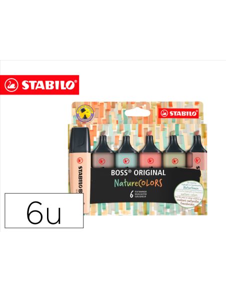Rotulador Stabilo Boss Pastel Fluorescente 70 Nature Colors Estuche De 6 Unidades Colores Surtidos