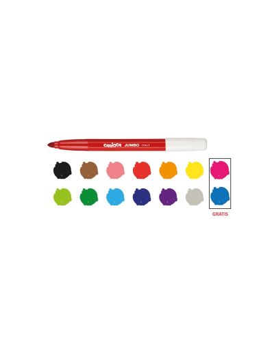 Rotulador Carioca Jumbo Punta Gruesa Estuche De 12 Unidades Colores Surtidos + 2 Gratis