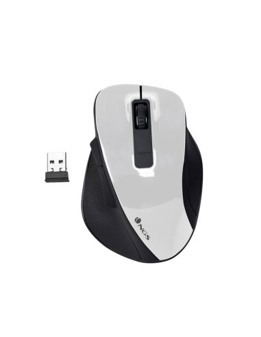 Raton Ngs Bow Optico 800/1200/1600 Dpi Inalambrico 5 Botones Optico Receptor 2.4 Ghz Blanco