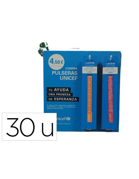 Pulsera De Tela Unicef Expositor De 30 Unidades Surtidas