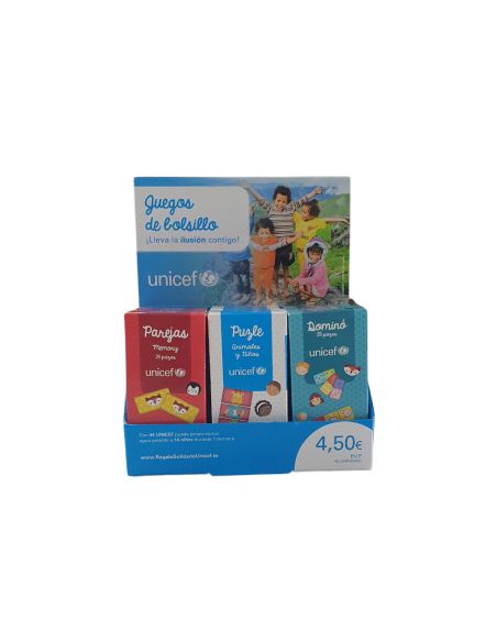 Juego Educativo De Bolsillo Unicef Expositor De 12 Unidades Surtidas