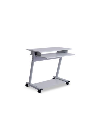 Mesa Ordenador Rocada Rd-9100 Sistema Bloqueo Con Ruedas Estructura Metalica Con Bandeja Teclado Extraible