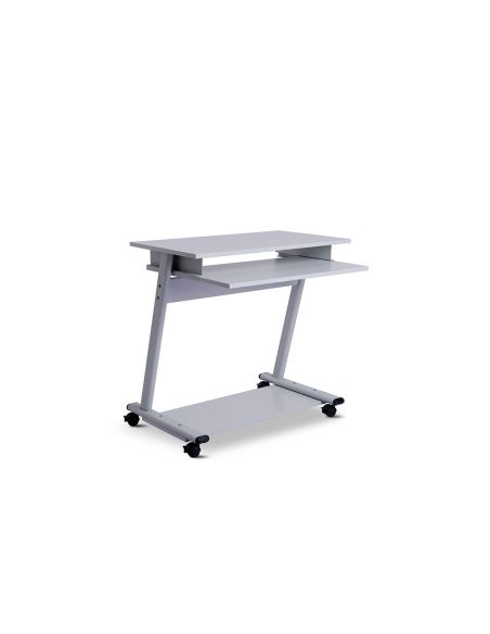 Mesa Ordenador Rocada Rd-9100 Sistema Bloqueo Con Ruedas Estructura Metalica Con Bandeja Teclado Extraible