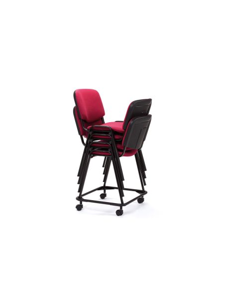 Silla Rocada Confidente Estructura Metalica Asiento Tela Ignifuga Burdeos 570X410X810 Mm