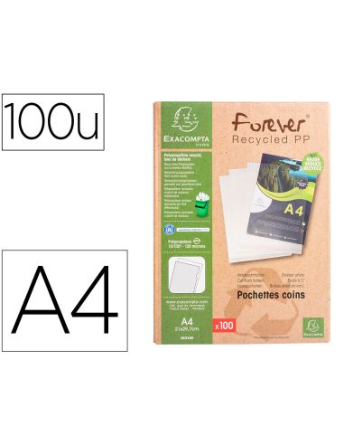 Carpeta Dossier Uñero Exacompta Reciclado Polipropileno 120 Mc Din A4 Caja De 100 Unidades