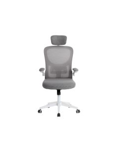 Silla Q-Connect Ergonomica Pal Ermo Malla Base Nylon Alt Max 1300 Anc 610 Prof 600 Ruedas Premium Color Blanco Gris
