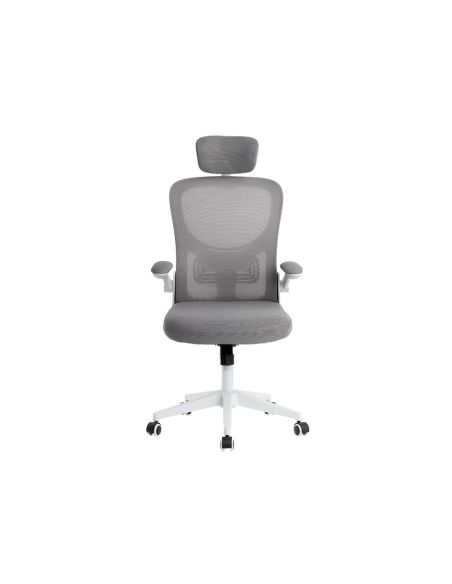Silla Q-Connect Ergonomica Pal Ermo Malla Base Nylon Alt Max 1300 Anc 610 Prof 600 Ruedas Premium Color Blanco Gris