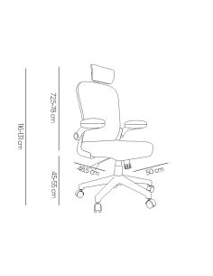 Silla Q-Connect Ergonomica Pal Ermo Malla Base Nylon Alt Max 1300 Anc 610 Prof 600 Ruedas Premium Color Blanco Gris 2