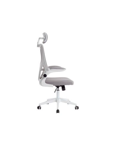 Silla Q-Connect Ergonomica Pal Ermo Malla Base Nylon Alt Max 1300 Anc 610 Prof 600 Ruedas Premium Color Blanco Gris