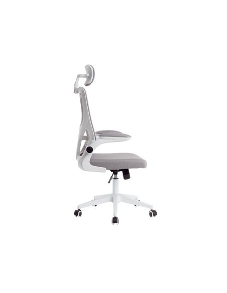 Silla Q-Connect Ergonomica Pal Ermo Malla Base Nylon Alt Max 1300 Anc 610 Prof 600 Ruedas Premium Color Blanco Gris