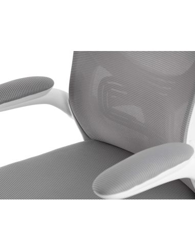 Silla Q-Connect Ergonomica Pal Ermo Malla Base Nylon Alt Max 1300 Anc 610 Prof 600 Ruedas Premium Color Blanco Gris