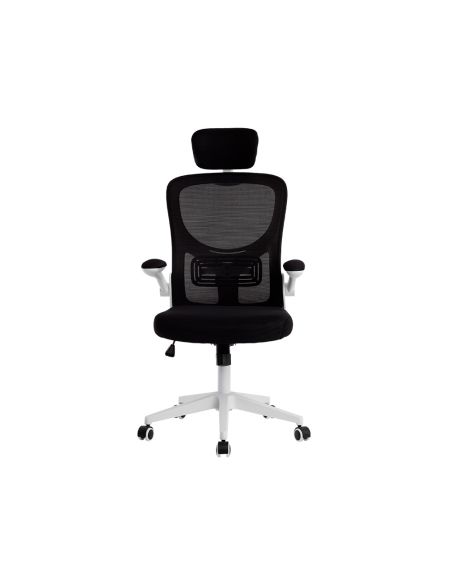 Silla Q-Connect Ergonomica Pal Ermo Malla Base Nylon Alt Max 1300 Anc 610 Prof 600 Ruedas Premium Color Blanco Negro