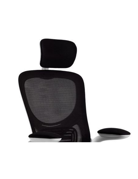 Silla Q-Connect Ergonomica Pal Ermo Malla Base Nylon Alt Max 1300 Anc 610 Prof 600 Ruedas Premium Color Blanco Negro