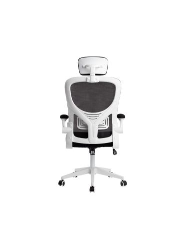 Silla Q-Connect Ergonomica Pal Ermo Malla Base Nylon Alt Max 1300 Anc 610 Prof 600 Ruedas Premium Color Blanco Negro