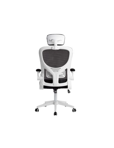 Silla Q-Connect Ergonomica Pal Ermo Malla Base Nylon Alt Max 1300 Anc 610 Prof 600 Ruedas Premium Color Blanco Negro