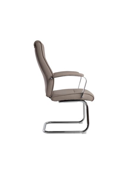 Silla Q-Connect Escritorio Mod Ena Simil Piel Base Metalica Alt Max 1050 Anc 630 Prof 650 Color Gris