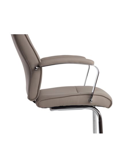 Silla Q-Connect Escritorio Mod Ena Simil Piel Base Metalica Alt Max 1050 Anc 630 Prof 650 Color Gris