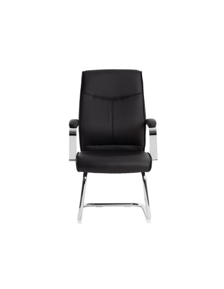 Silla Q-Connect Escritorio Mod Ena Simil Piel Base Metalica Alt Max 1050 Anc 630 Prof 650 Color Negro