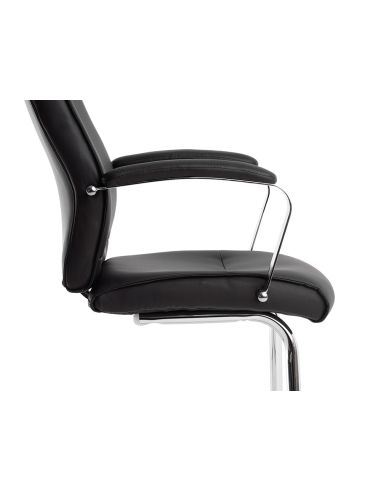 Silla Q-Connect Escritorio Mod Ena Simil Piel Base Metalica Alt Max 1050 Anc 630 Prof 650 Color Negro