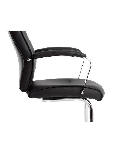 Silla Q-Connect Escritorio Mod Ena Simil Piel Base Metalica Alt Max 1050 Anc 630 Prof 650 Color Negro