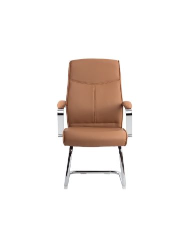 Silla Q-Connect Escritorio Mod Ena Simil Piel Base Metalica Alt Max 1050 Anc 630 Prof 650 Color Crema