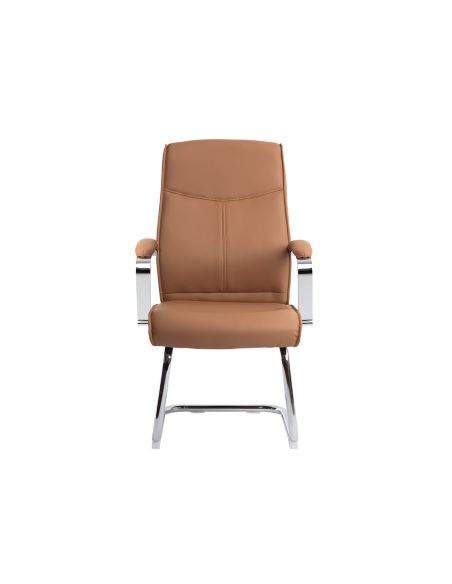 Silla Q-Connect Escritorio Mod Ena Simil Piel Base Metalica Alt Max 1050 Anc 630 Prof 650 Color Crema