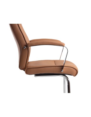 Silla Q-Connect Escritorio Mod Ena Simil Piel Base Metalica Alt Max 1050 Anc 630 Prof 650 Color Crema
