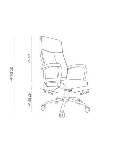 Silla Q-Connect Direccion Mode Na Simil Piel Base Metalica Alt Max 1220 Anc 510 Prof 490 Mm Ruedas Premium Color Negro 2