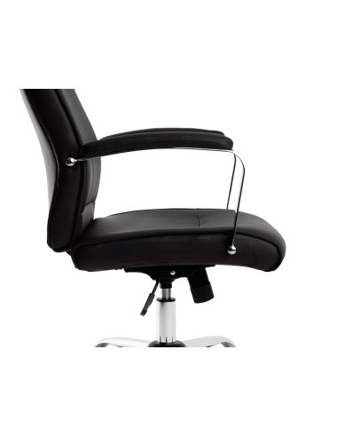 Silla Q-Connect Direccion Mode Na Simil Piel Base Metalica Alt Max 1220 Anc 510 Prof 490 Mm Ruedas Premium Color Negro
