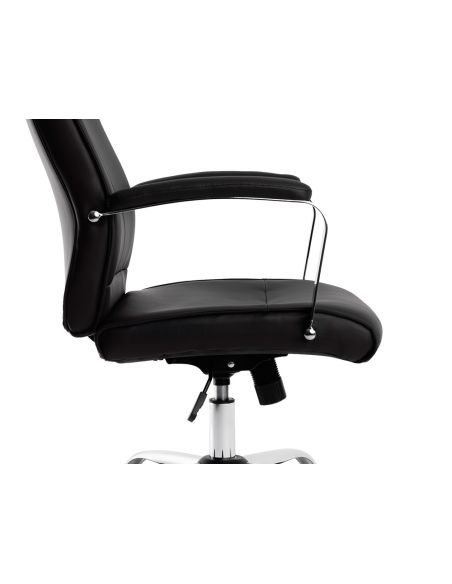 Silla Q-Connect Direccion Mode Na Simil Piel Base Metalica Alt Max 1220 Anc 510 Prof 490 Mm Ruedas Premium Color Negro
