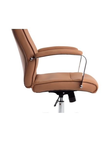 Silla Q-Connect Direccion Mode Na Simil Piel Base Metalica Alt Max 1220 Anc 510 Prof 490 Mm Ruedas Premium Color Crema