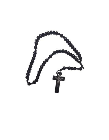 Rosario Cuerda Madera 6Mm Negro