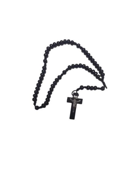 Rosario Cuerda Madera 6Mm Negro
