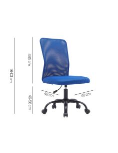 Silla Q-Connect Oficina Parma Malla Sin Reposabrazos Alt Max 990 Anc 480 Prof 590 Color Azul 2
