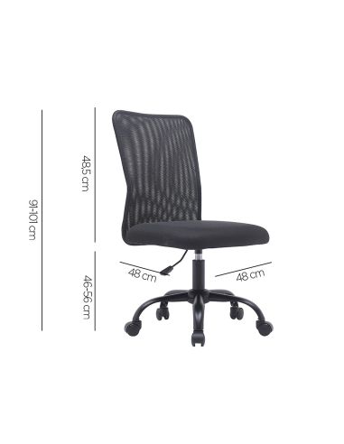 Silla Q-Connect Oficina Parma Malla Sin Reposabrazos Alt Max 990 Anc 480 Prof 590 Color Negro